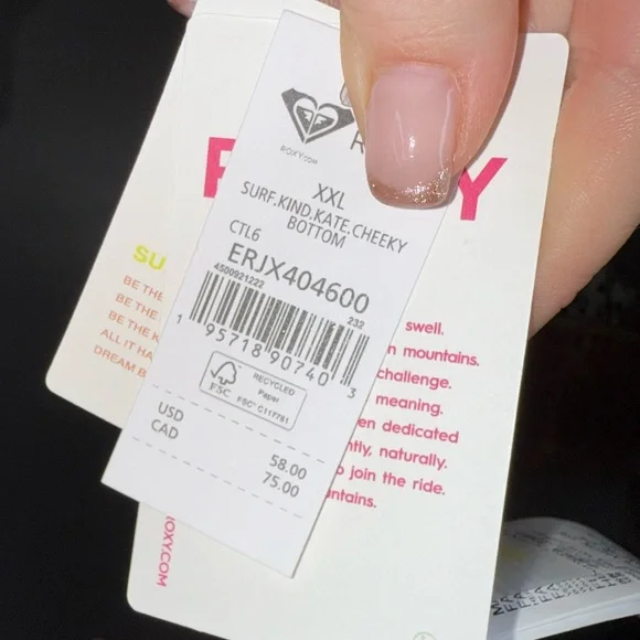 Roxy x Kate Bosworth Reversible Floral Orange Cheeky Bikini Bottom - Picture 6 of 6